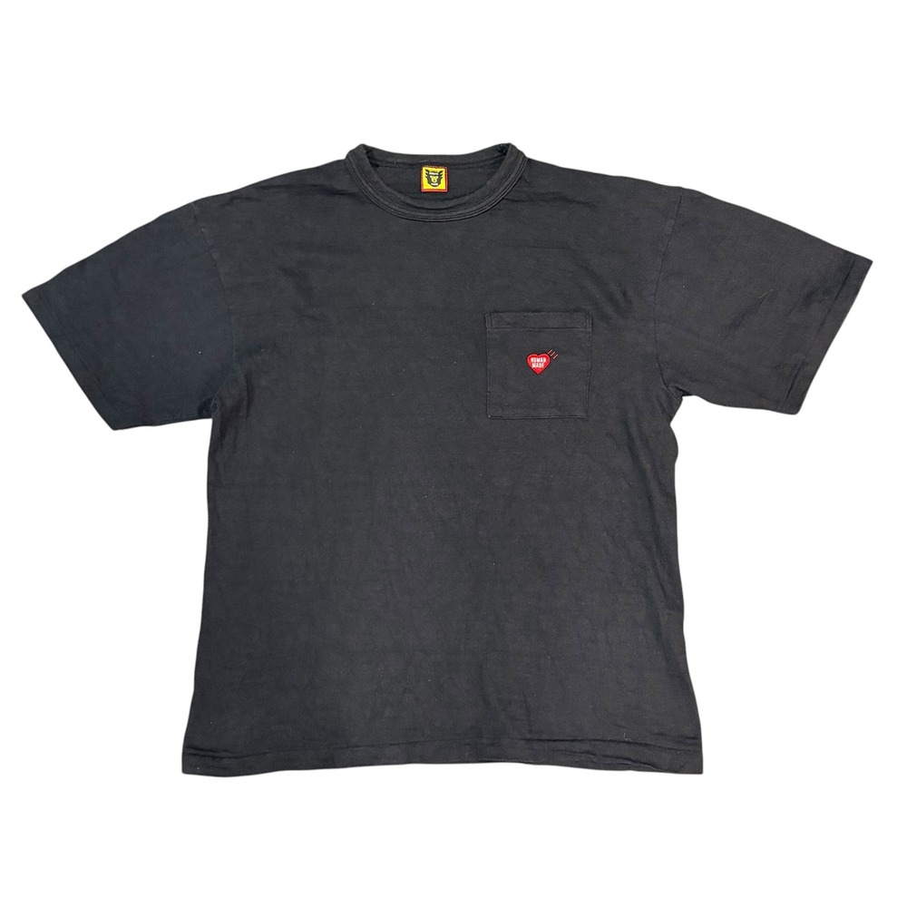 Human Made The Future Is In The Past Pocket T-Shirt Black Heart Logo Mens Large
